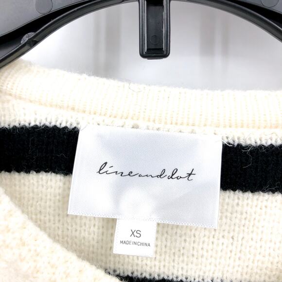 LINE & DOT Women's Benni Cardigan Sweater XS Cream Black Stripe Revolve NWOT - Picture 10 of 10